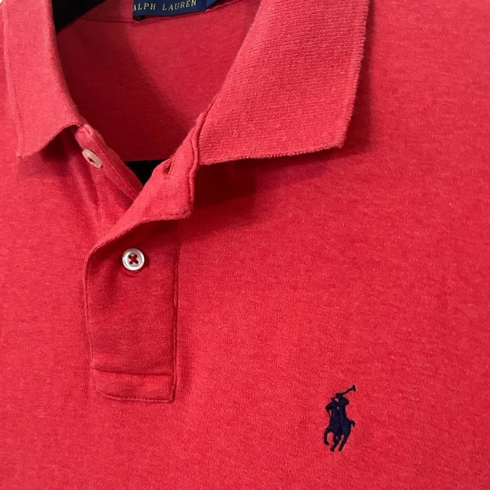 Polo Ralph Lauren Red Blue Pony Men’s Large Short Sleeve Polo Shirt